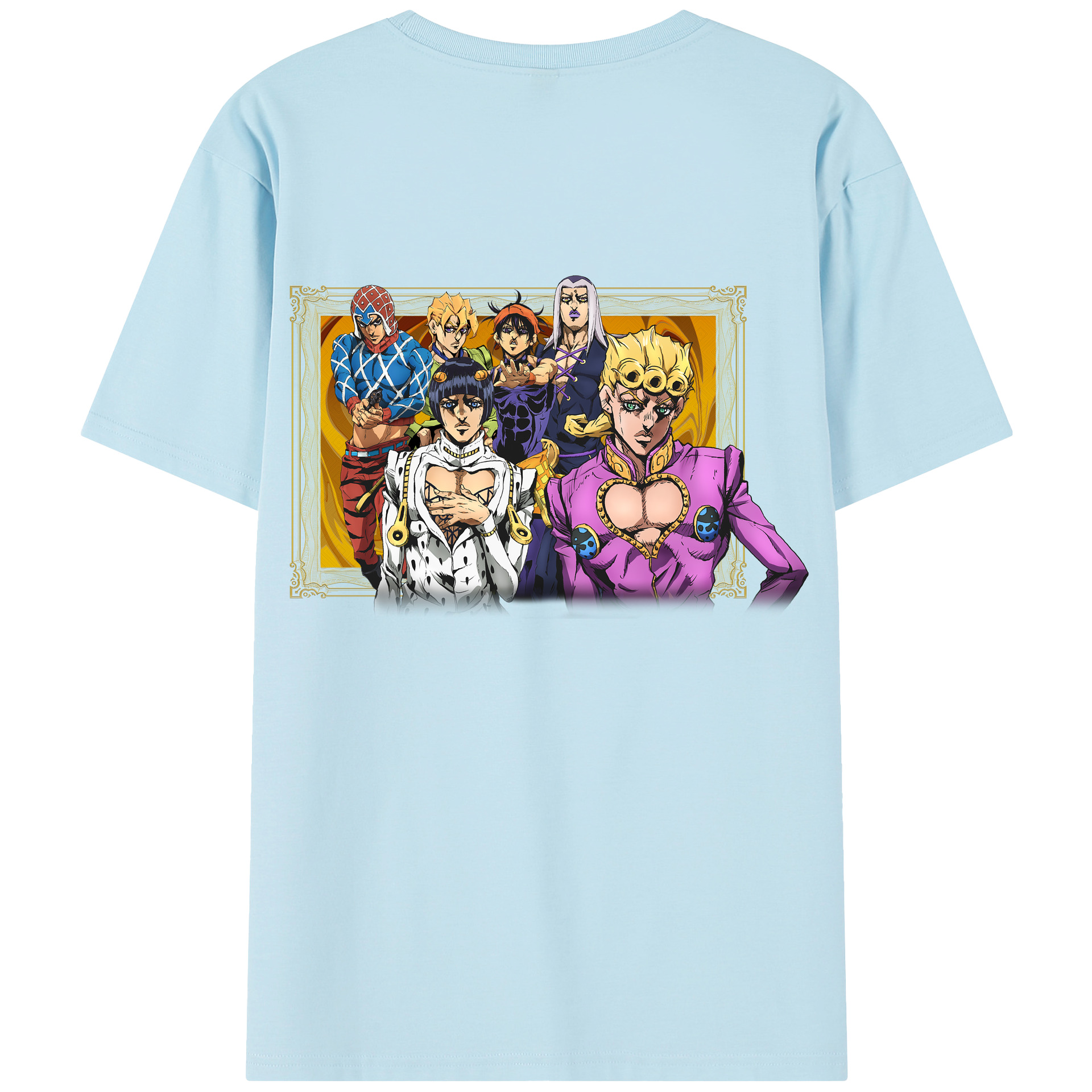 （画像用） ジョジョの奇妙な冒険 ジョルノ?ジョバァーナ JoJo's Bizarre Adventure Giorno Giovanna 綿100％半袖Tシャツ（背面プリント）